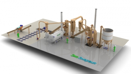 Завод по производству топливных гранул - 1 ... 1,5 т/час с рубительной машиной